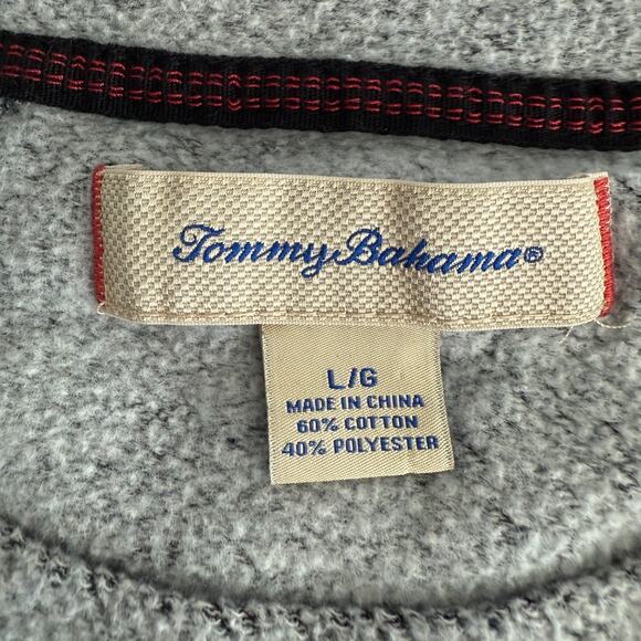 Tommy Bahama Mens Large Grey Long Sleeve Crew Neck Cotton Blend Pullover Sweater - Picture 3 of 12